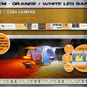 Orange / white dual led awning kit - 200cm