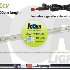 Led light bar - 100cm white with cigarette lead & on/off switch