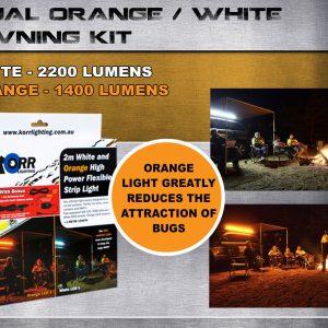 Orange / White Dual LED Awning Kit - 200cm